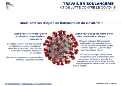 Travail en boulangerie : kit du Ministère du Travail contre le Covid-19
