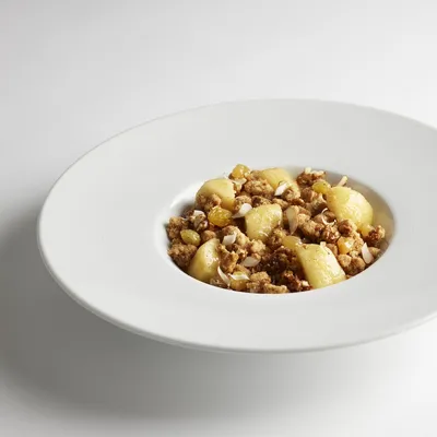 Crumble pomme à l'assiette