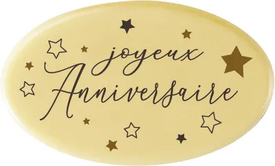 Décor chocolat blanc plaque joyeux anniversaire